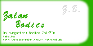 zalan bodics business card